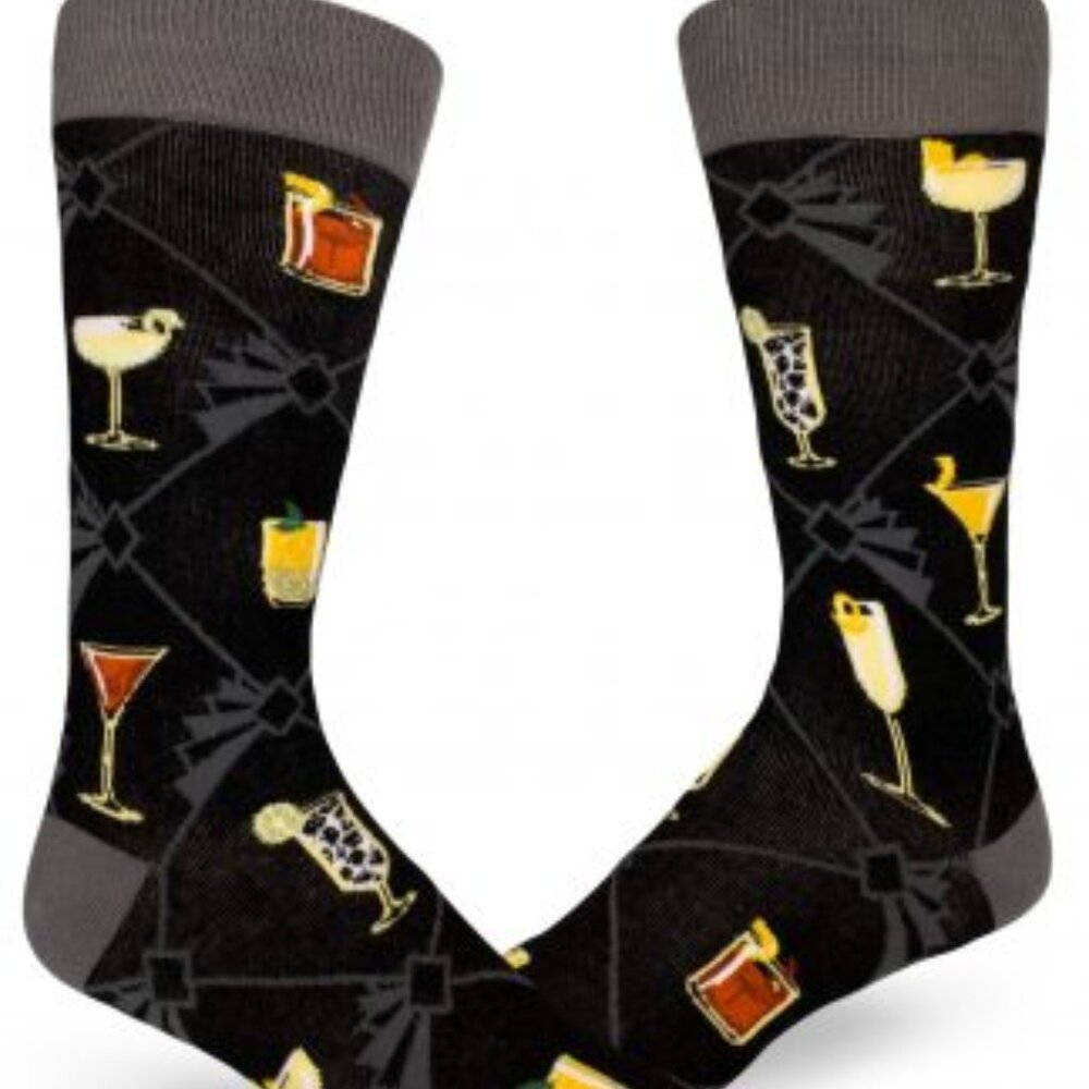 Modsocks Speakeasy Retro Classic Cocktail Men's Crew Socks Modcloth Father’s Day